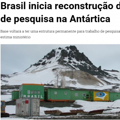 Brazil begins reconstruction of the Station in Antarctica