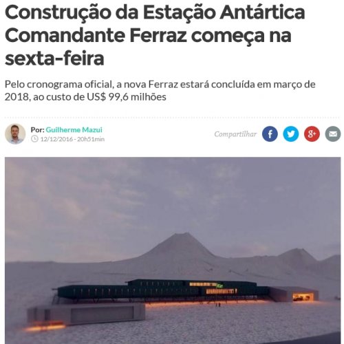 La construction de la station Antarctique Comandante Ferraz commence vendredi